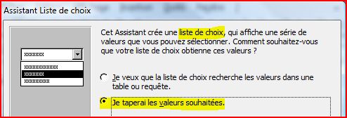 Source de la liste d&eacute;roulante