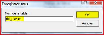 Nom de la table