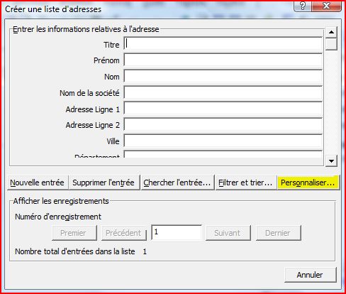 Word liste des champs par d&eacute;faut