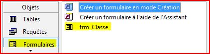 Notre formulaire list&eacute; dans les objets