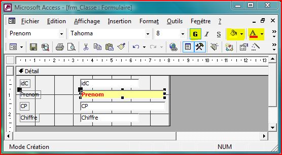 Personnalisation en mode cr&eacute;ation